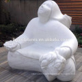 Beautiful stone abstract decorative nude fat ladies sculpture marble sitting abstract girl statue